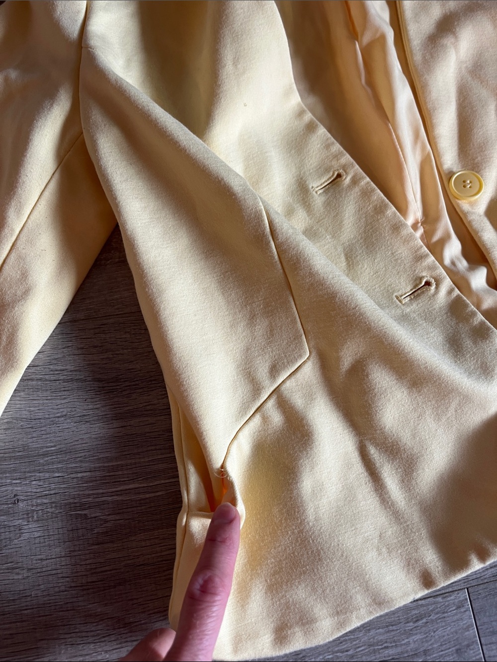 Women's pastel Yellow 3/4 sleeve Tailored Blazer Jacket - small - Picture 4 of 8